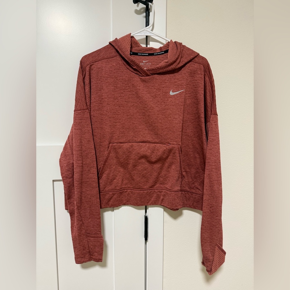 Nike Women's Maroon Cropped Hoodie